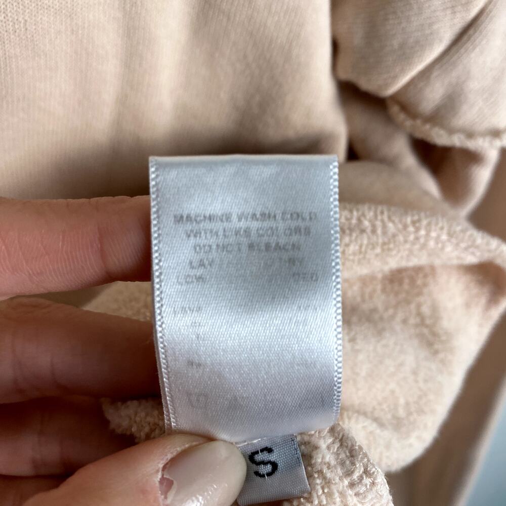 Nation LTD Ruffle Trim Hooded Sweatshirt in Light Pink Small - Picture 6 of 7